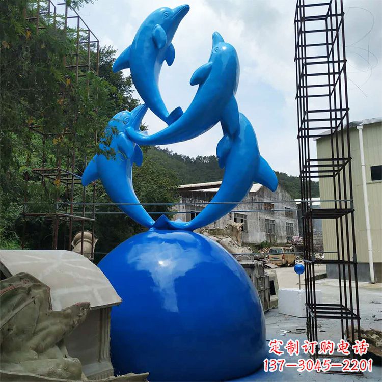 太原海豚钢筋玻璃景观雕塑
