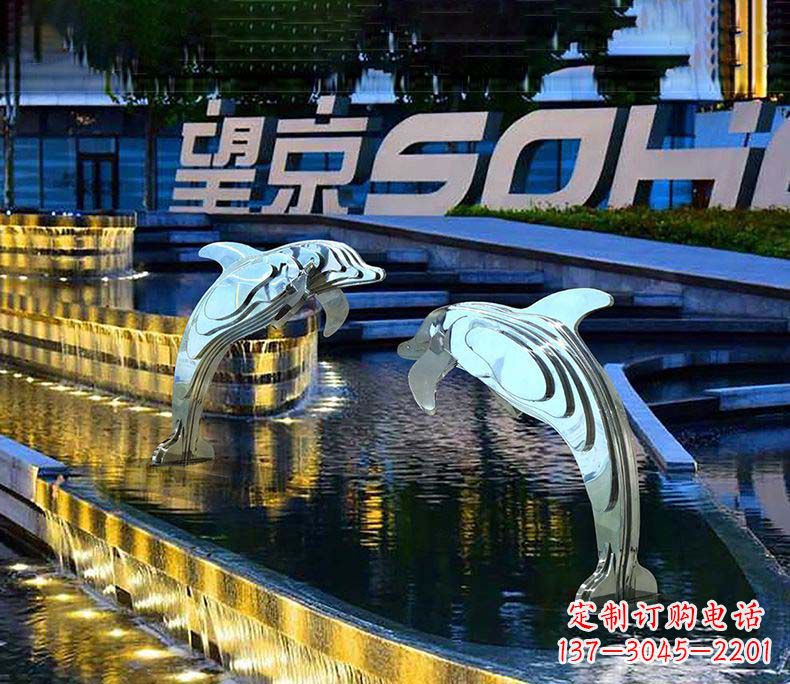 太原可爱海豚不锈钢雕塑