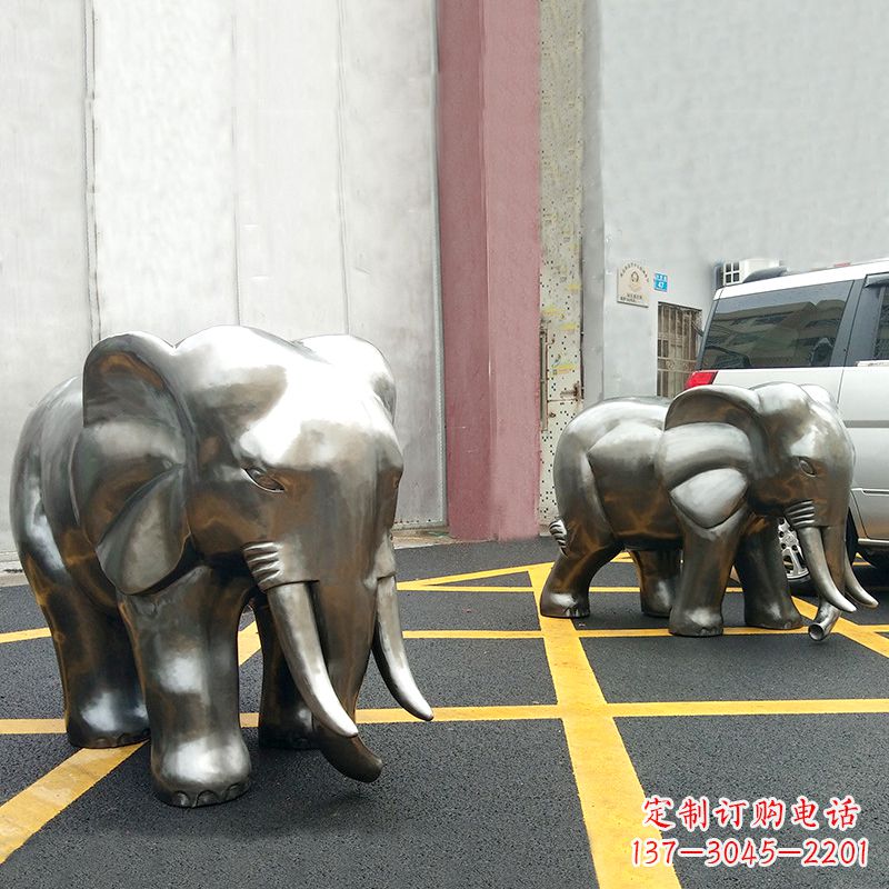 太原活力大象,不锈钢镜面雕塑