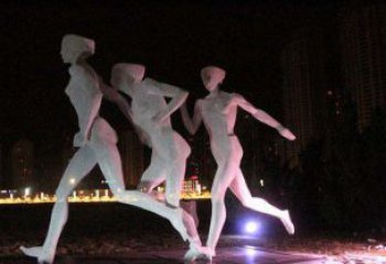 太原优雅靓丽的女性不锈钢跑步雕塑