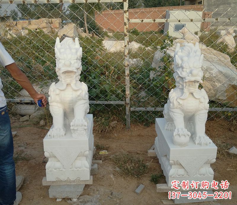 太原中领雕塑汉白玉麒麟招财石雕