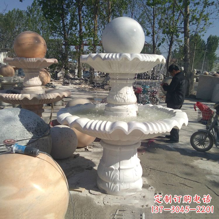 太原汉白玉风水球,高端定制雕塑
