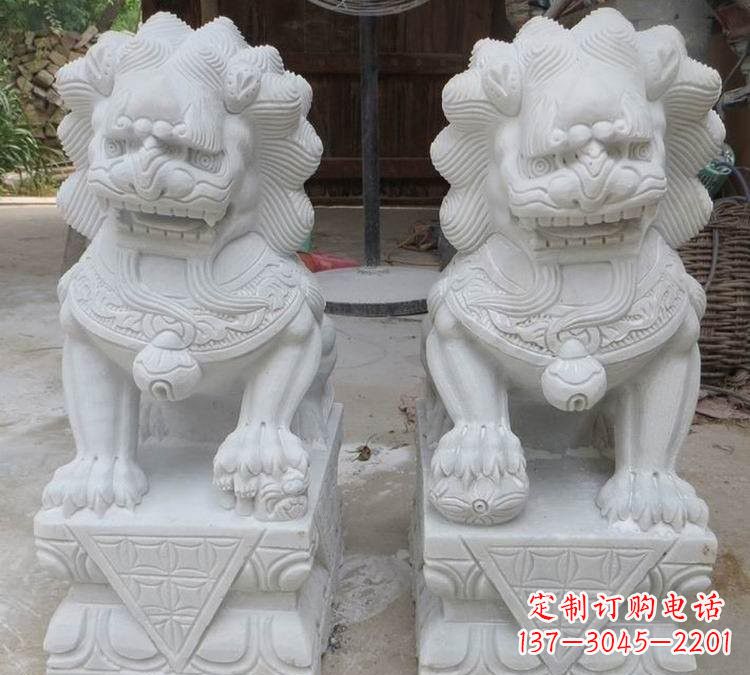 太原汉白玉精美狮子雕塑