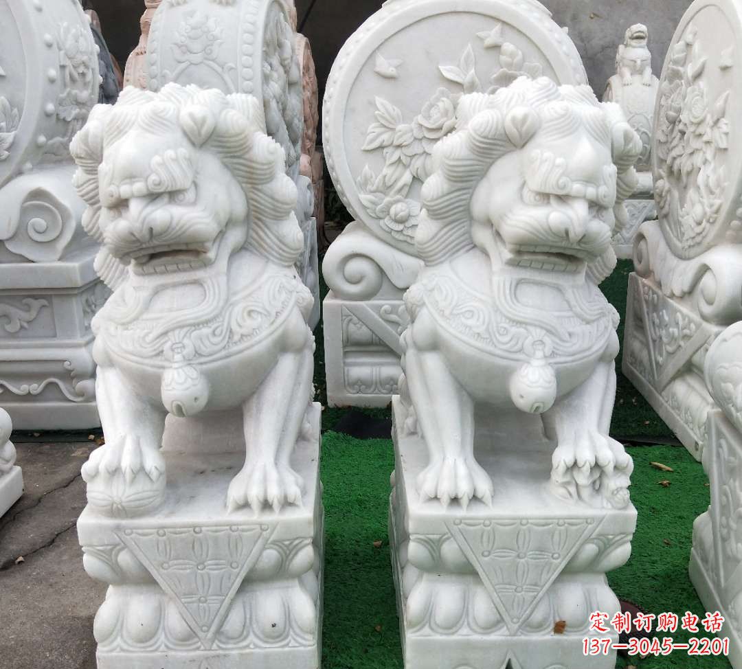 太原精致汉白玉狮子雕塑