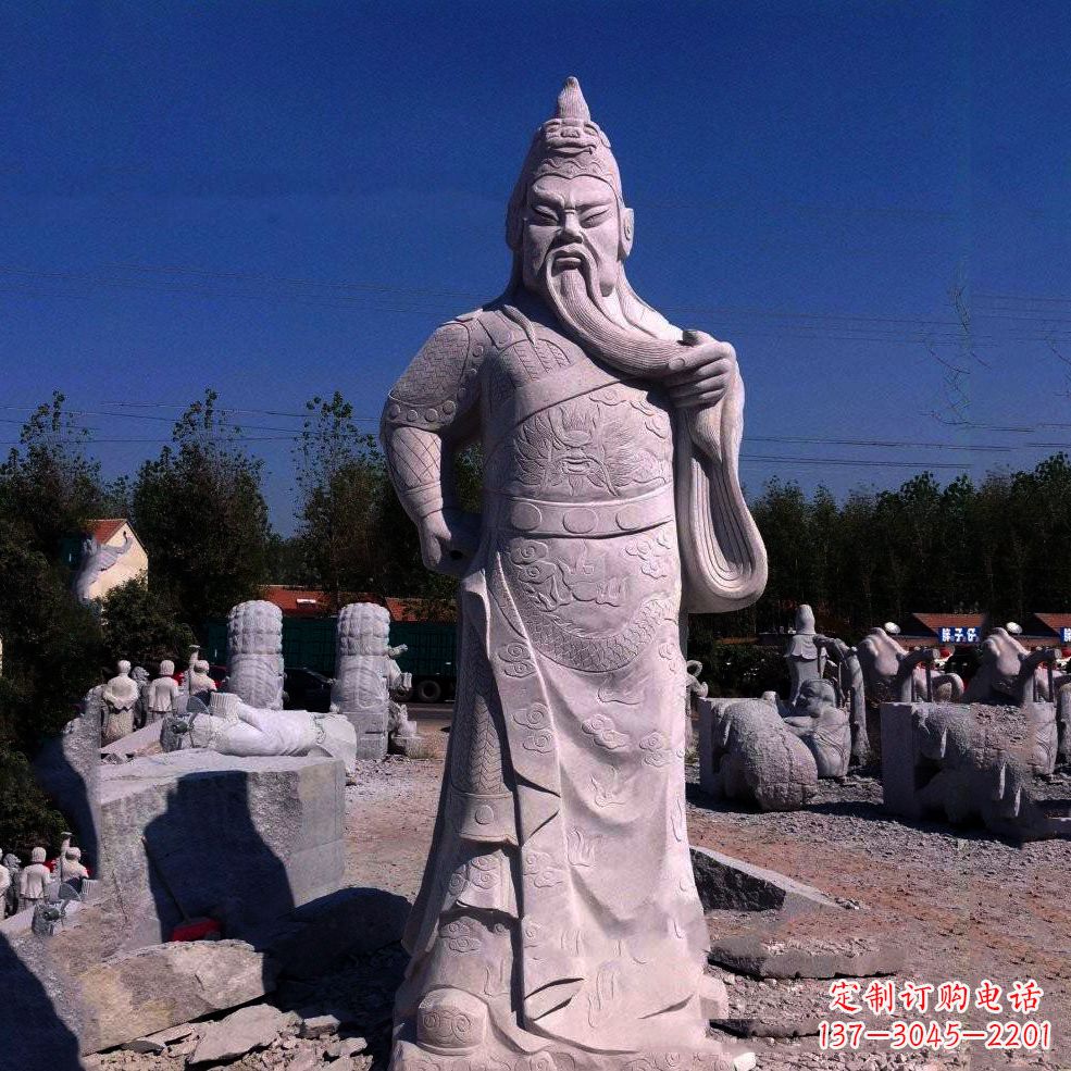 太原中领雕塑-精致关羽石雕塑