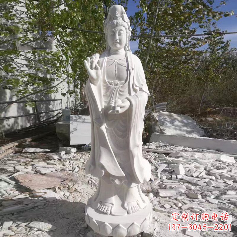太原象征观音的汉白玉观音菩萨石雕
