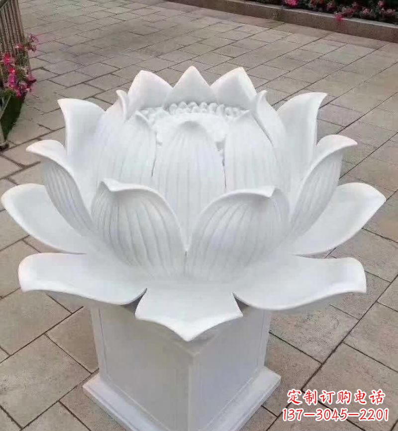 太原汉白玉荷花雕塑，把温暖带入家中