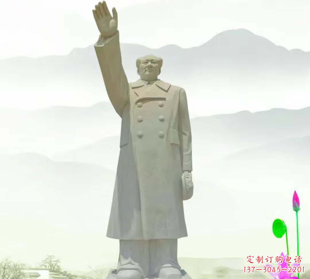 太原汉白玉打造的毛泽东雕塑