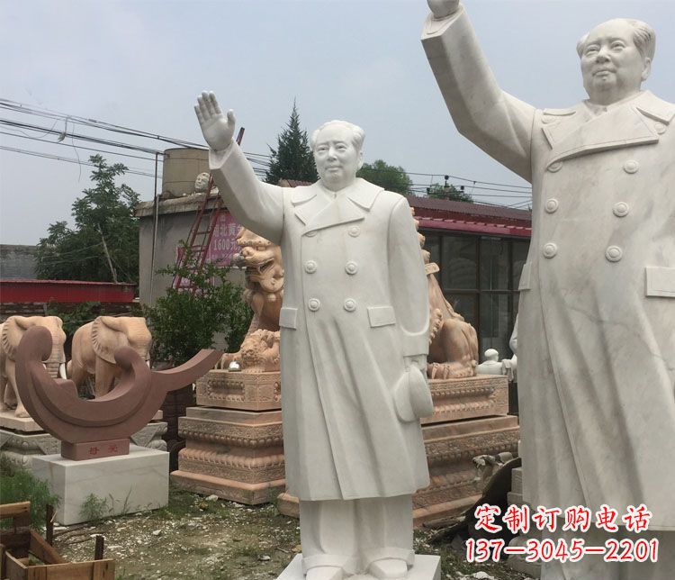 太原雕刻伟人的光辉历史——汉白玉挥手的毛主席广场伟人石雕