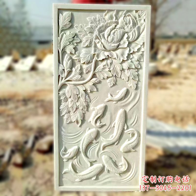 太原汉白玉鲤鱼浮雕，精美彰显睿智之美