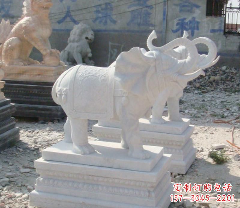 太原汉白玉天然大象雕塑