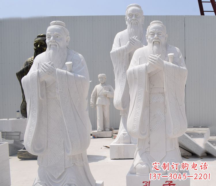 太原汉白玉孔子石雕——传承古代文明，流传着智慧
