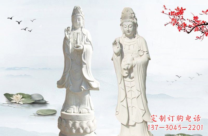 太原象征慈悲的观音石雕