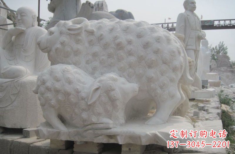 太原中领雕塑:绵羊雕塑,汉白玉精美手工制作