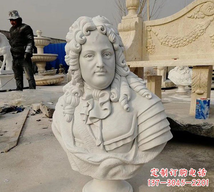 太原汉白玉牛顿头像雕塑，尊享经典