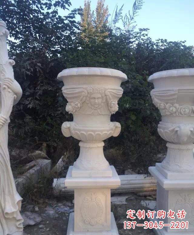 太原汉白玉艺术雕塑花盆