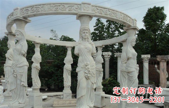 太原汉白玉欧式凉亭雕塑，尽享悠然凉意