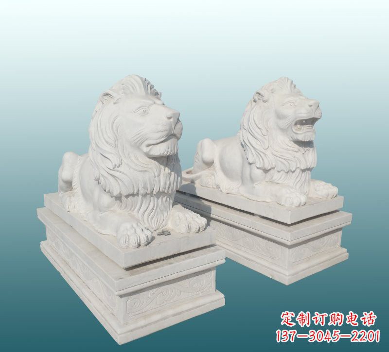 太原汉白玉狮子雕塑，来自中领雕塑精美设计