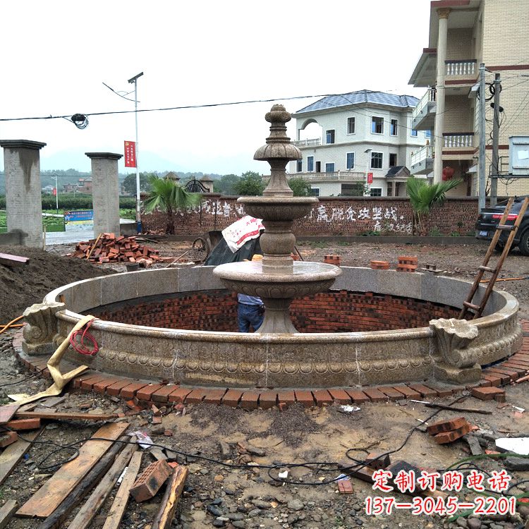 太原汉白玉水景雕塑是由中领雕塑定制的精美水景…