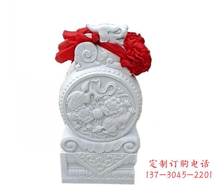 太原中领雕塑的精美玉石门墩雕塑是一个经过精心…