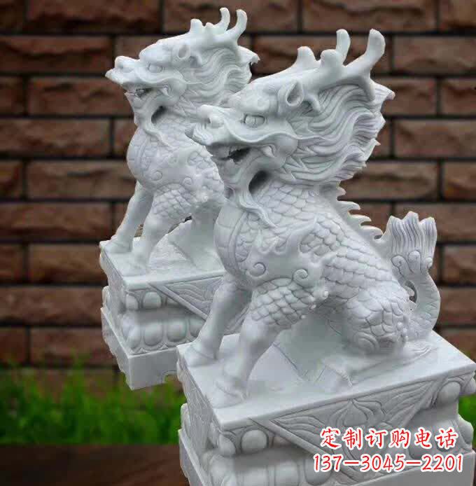 太原汉白玉麒麟雕塑1