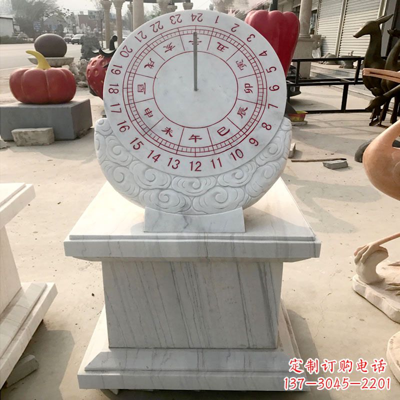 太原精美汉白玉日晷石雕，给您带来精致的收藏价值