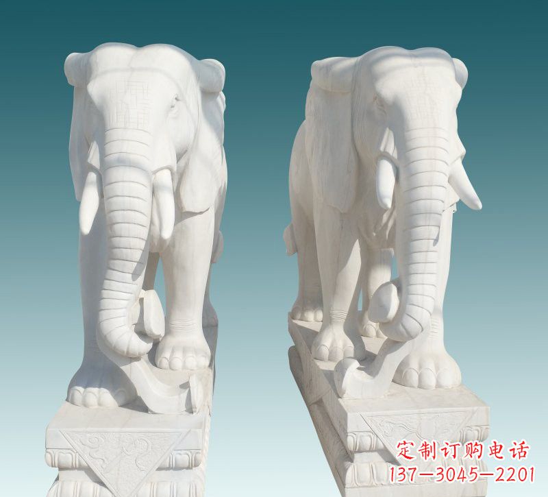 太原昂贵的汉白玉大象雕塑,招财又招福