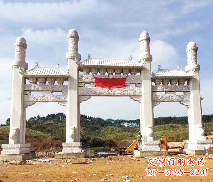 太原精美白玉牌坊石雕,品质缔造传世绝品