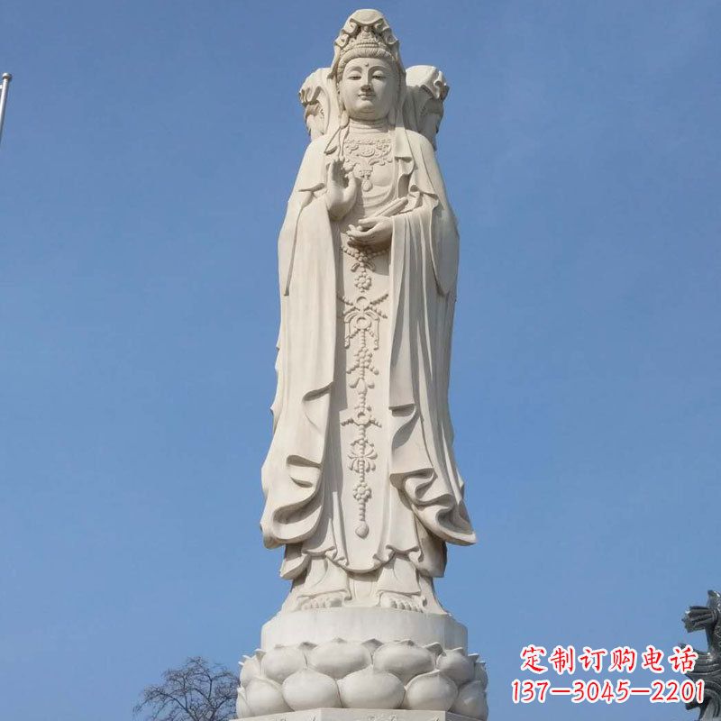 太原中领雕塑|汉白玉观音石雕佛像