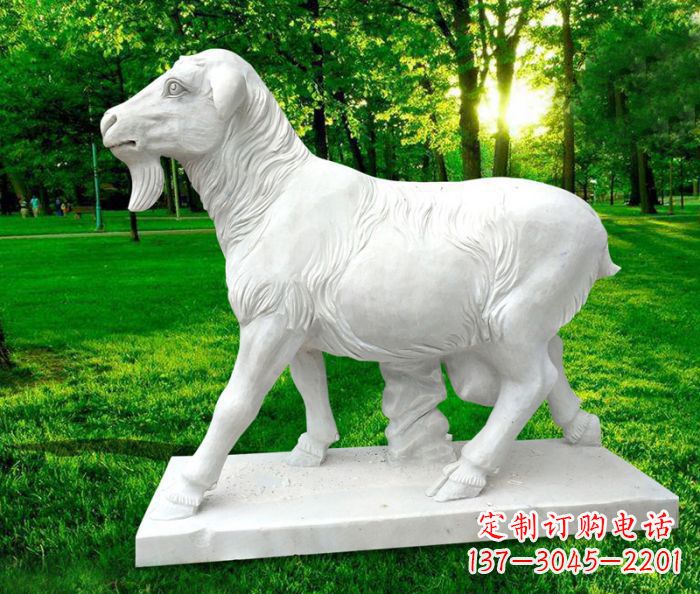太原中领雕塑:精美山羊石雕
