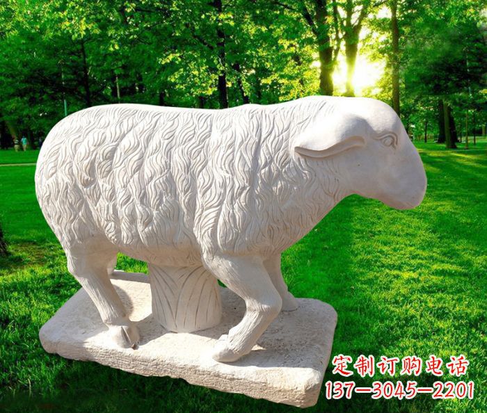 太原中领雕塑的汉白玉山羊石雕是一件雕刻精美的…