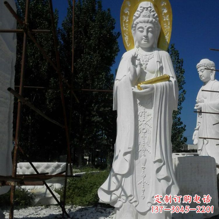 太原汉白玉石雕佛像石头观音