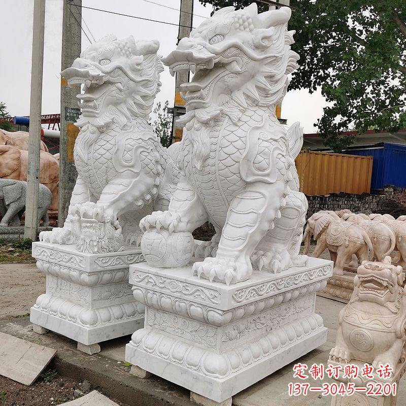 太原汉白玉麒麟雕塑,承载古典之美