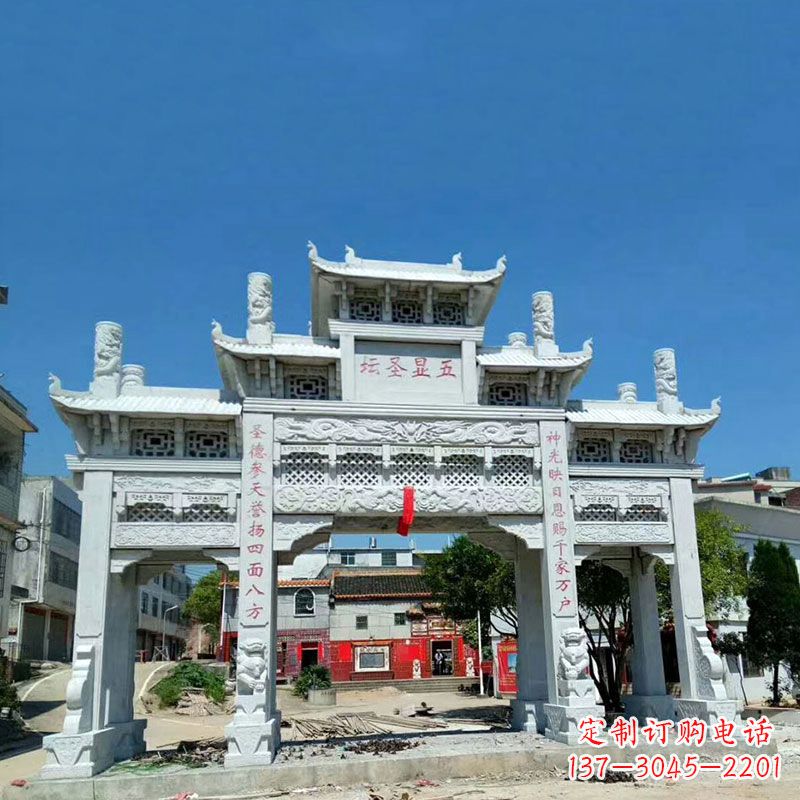 太原全新定制石牌坊雕塑,为您的寺院注入历史文脉
