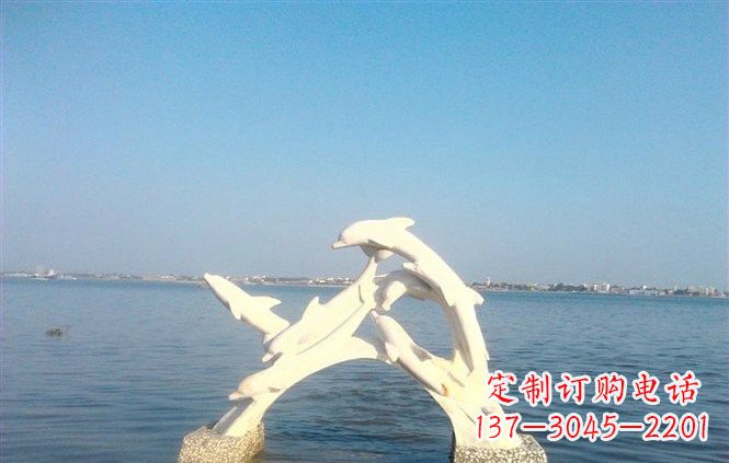 太原精美汉白玉海豚雕塑