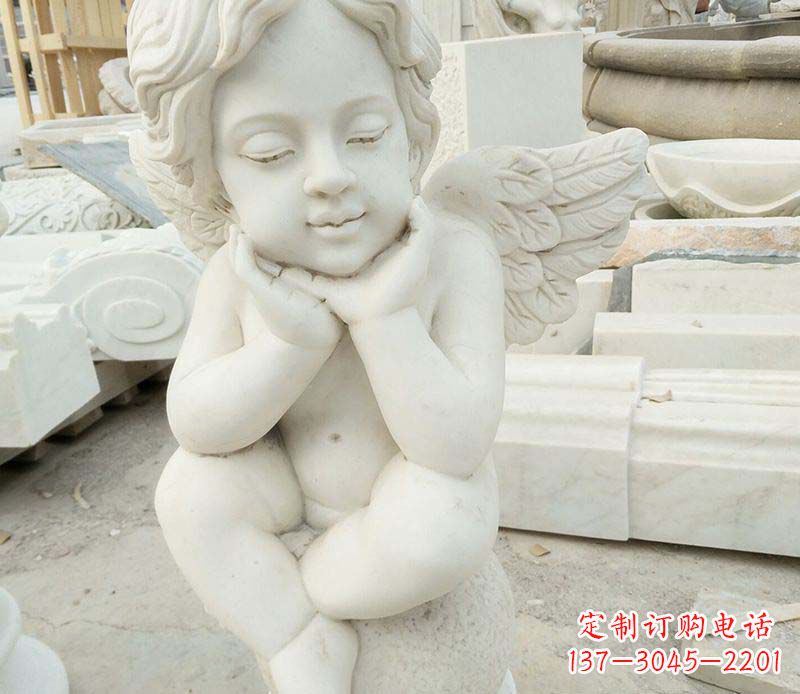 太原汉白玉小天使西方儿童石雕