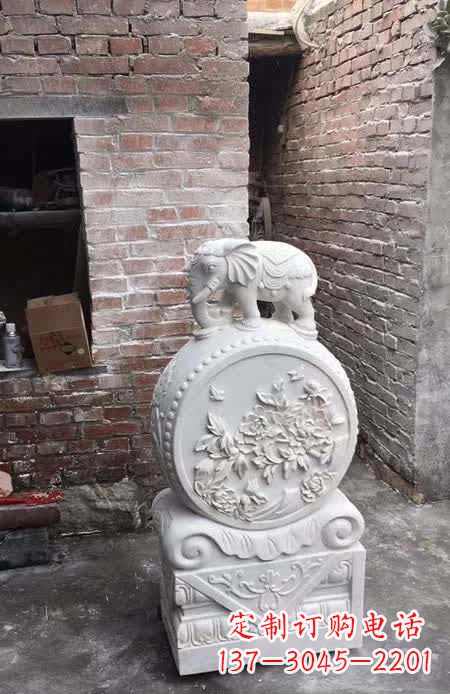 太原汉白玉小象抱鼓石雕塑之美