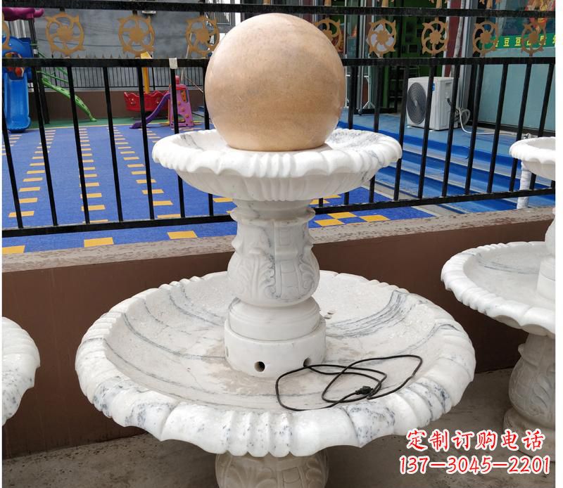 太原高贵典雅的汉白玉风水球雕塑