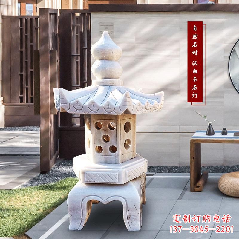太原中领雕塑-经典经典汉白玉灯笼园林雕塑