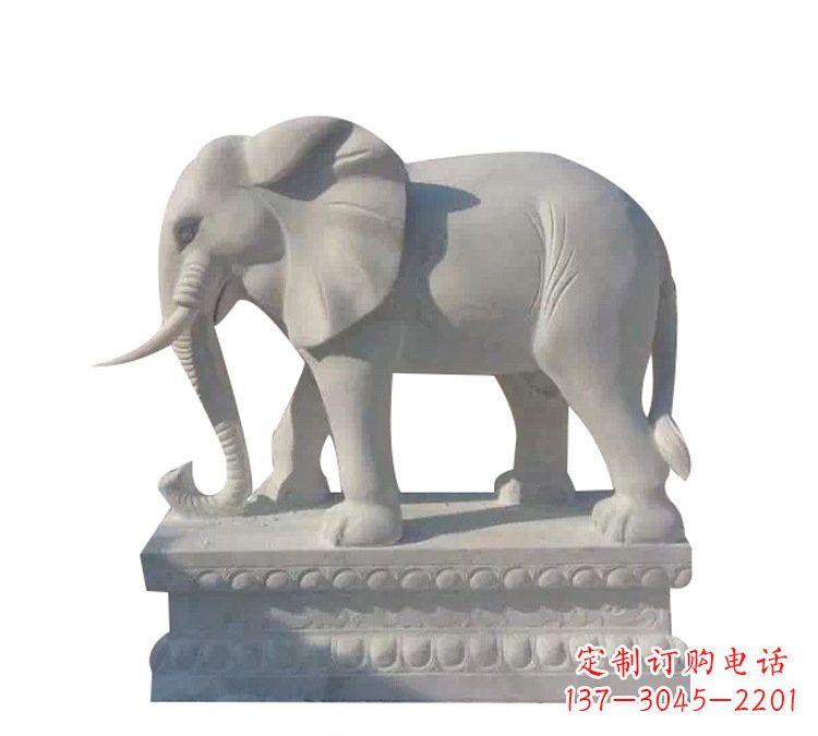 太原精美绝伦的汉白玉大象雕塑