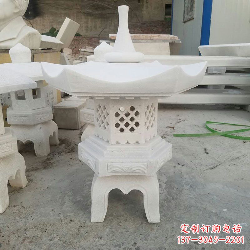 太原汉白玉中式石雕灯笼