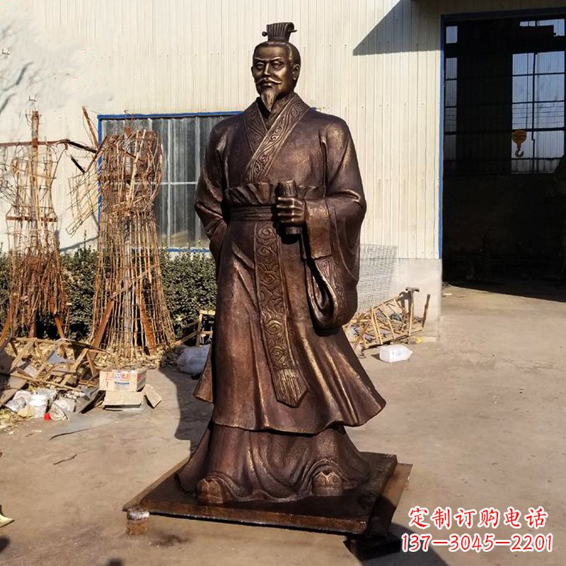 太原高质量汉武帝刘彻铜雕塑像