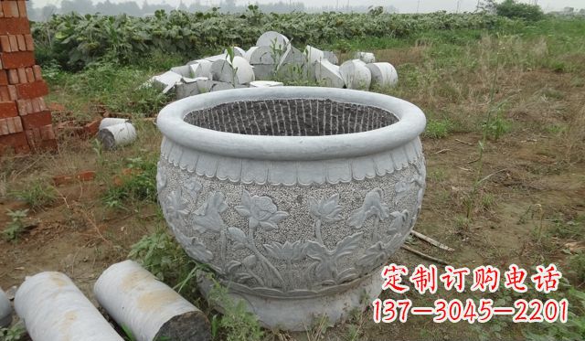 太原荷花花盆公园景观石雕，千般美妙一览无余