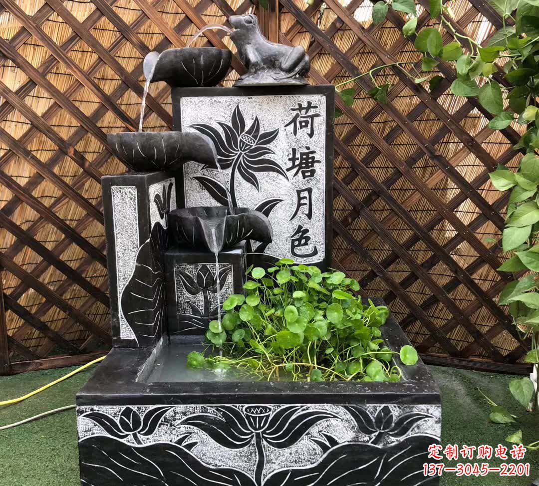 太原荷塘月色景观石雕喷水池