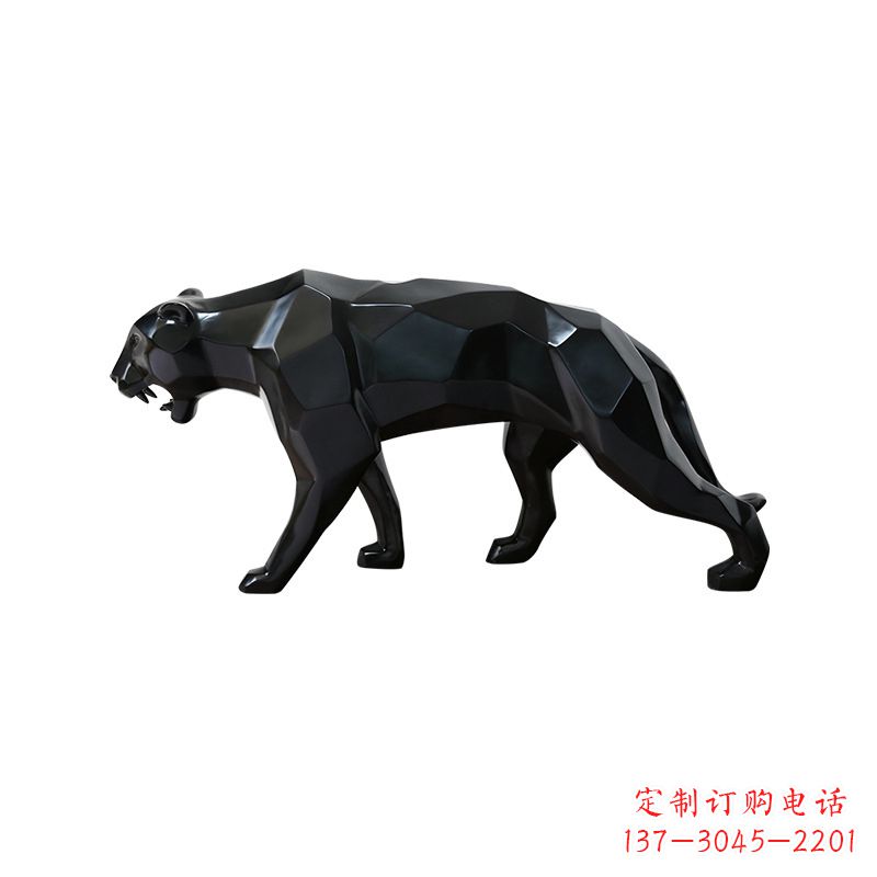 太原黑色魅力,豹子玻璃钢雕塑