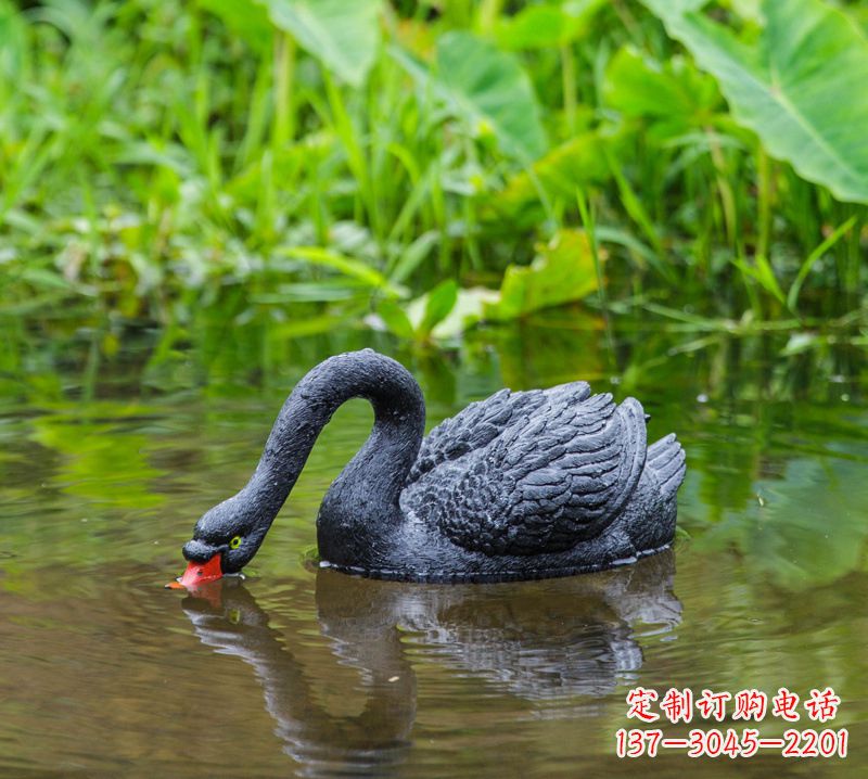 太原黑天鹅雕塑,水塘装饰摆件