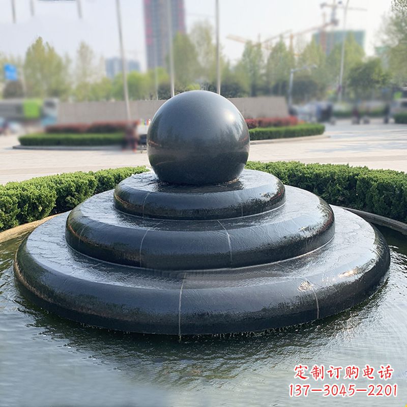 太原黑曜石风水球：精美雕塑装点繁华都市