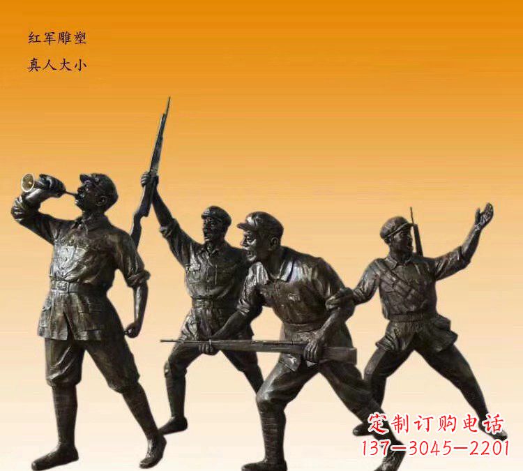 太原红军勇士铜雕,永载历史荣光