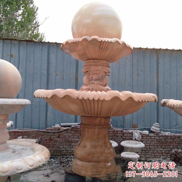 太原专业定制红色风水球雕塑定制