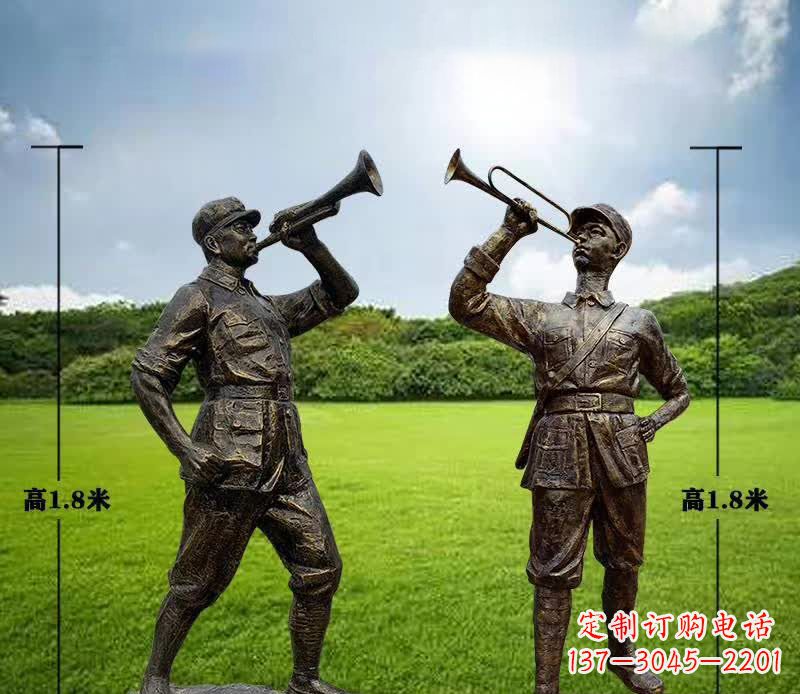 太原红色文化主题红军铜雕112